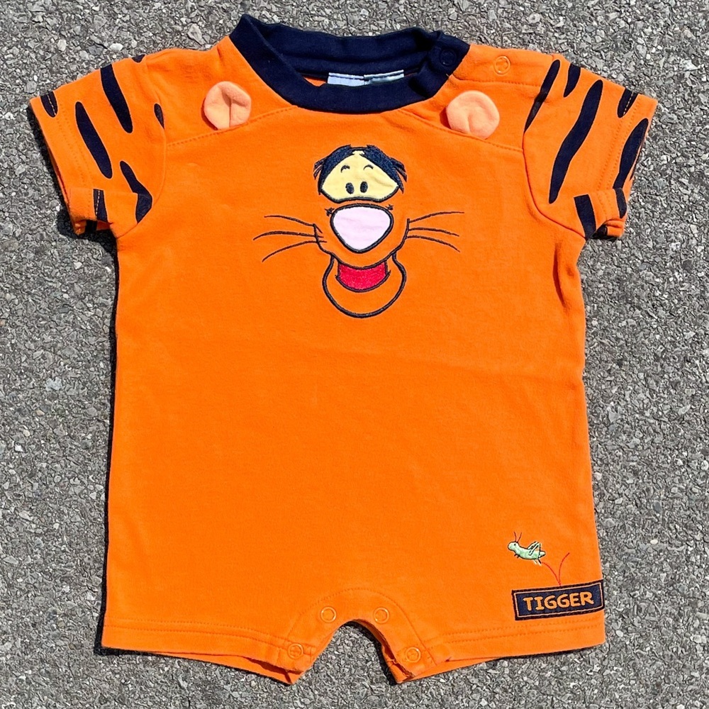 Tigger Face Vtg 2000s The Wonderful World Of Disney Romper Youth Size (6M)